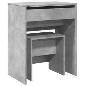 vidaXL Coiffeuse et tabouret gris b&eacute;ton 60x40x113,5 cm