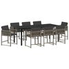 vidaXL Ensemble de salle &agrave; manger pour jardin 9 pc Gris polyrotin