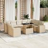 vidaXL Salon de jardin avec coussins 10 pcs beige r&eacute;sine tress&eacute;e