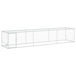 vidaXL Enclos pour Poules Argent&eacute; 500 x 100 x 100 cm Acier galvanis&eacute;