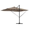 vidaXL Parasol Roma à Bras Déporté Taupe et Noir 352 x 251 x 265 cm