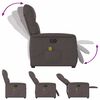 vidaXL Fauteuil de massage inclinable électrique Marron foncé Tissu