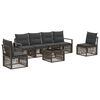 vidaXL Ensemble de canap&eacute; de jardin 7 pc Gris polyrotin