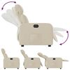 vidaXL Fauteuil inclinable &eacute;lectrique Cr&egrave;me Tissu