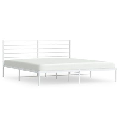 vidaXL Cadre de lit métal sans matelas et tête de lit blanc 200x200 cm