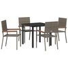 vidaXL Ensemble de salle &agrave; manger pour jardin 5 pc Gris polyrotin