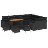 vidaXL Ensemble de canap&eacute; de jardin 13 pc Noir polyrotin