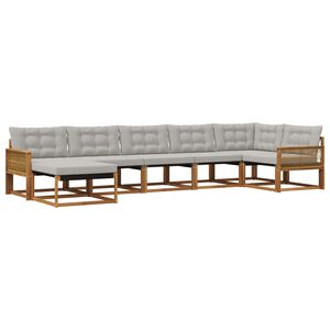 vidaXL Ensemble de canap&eacute;s d'ext&eacute;rieur 7 pc Naturel et gris clair