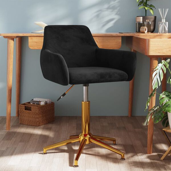 vidaXL Chaise pivotante de salle &agrave; manger Noir Velours