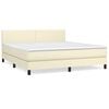 vidaXL Sommier &agrave; lattes de lit avec matelas Cr&egrave;me 180x200cm Similicuir