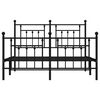 vidaXL Cadre de lit m&eacute;tal sans matelas avec pied de lit noir 140x190cm