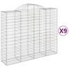 vidaXL Paniers &agrave; gabions arqu&eacute;s 9 pcs 200x50x160/180 cm Fer galvanis&eacute;
