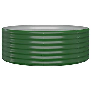 vidaXL Lit sur&eacute;lev&eacute; de jardin Acier galvanis&eacute; 100x100x36cm Vert