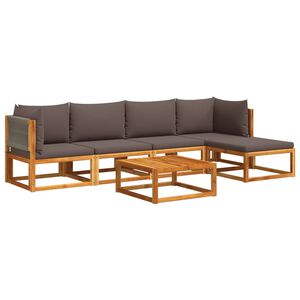 vidaXL Ensemble de canap&eacute;s de jardin 6 pi&egrave;ces avec coussins en bois d'acacia et corde