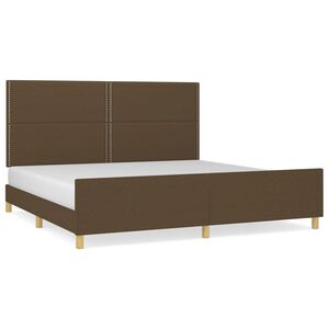 vidaXL Cadre de lit sans matelas marron fonc&eacute; 200x200 cm tissu