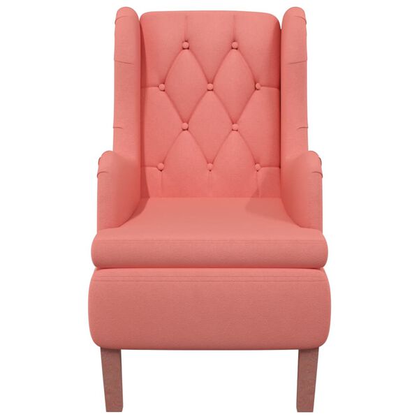vidaXL Fauteuil avec pieds en bois massif d'h&eacute;v&eacute;a Rose Velours