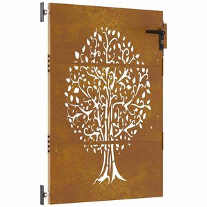 vidaXL Portail de jardin 85x125 cm acier corten conception de l'arbre