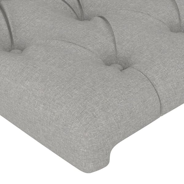 vidaXL T&ecirc;te de lit Gris clair 144 x 7 x 118/128 cm Tissu