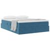vidaXL Lit avec rangement et matelas Bleu fonc&eacute; 140 x 200 cm Velours