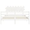 vidaXL Cadre de lit sans matelas blanc 140x190 cm bois massif