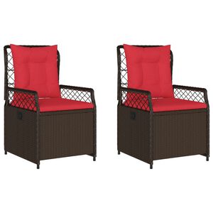 vidaXL Chaises de jardin inclinables lot de 2 marron r&eacute;sine tress&eacute;e