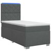 vidaXL Lit boxspring avec matelas Gris fonc&eacute; 80 x 200 cm Tissu