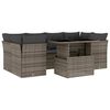 vidaXL Salon de jardin avec coussins 7 pcs gris r&eacute;sine tress&eacute;e