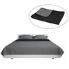 vidaXL Couvre-lit &agrave; double face matelass&eacute; 230 x 260 cm Gris et noir