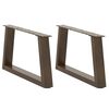 vidaXL Pieds de table basse en forme de V, 2 pi&egrave;ces, acier naturel, 60 x (30-31,3) cm