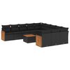 vidaXL Salon de jardin 12 pcs avec coussins noir r&eacute;sine tress&eacute;e