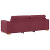 vidaXL Canap&eacute; 3 pcs Rouge Vent Tissu en lin m&eacute;lang&eacute;