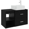vidaXL Ensemble de mobilier de salle de bain 2 pcs Ch&ecirc;ne noir