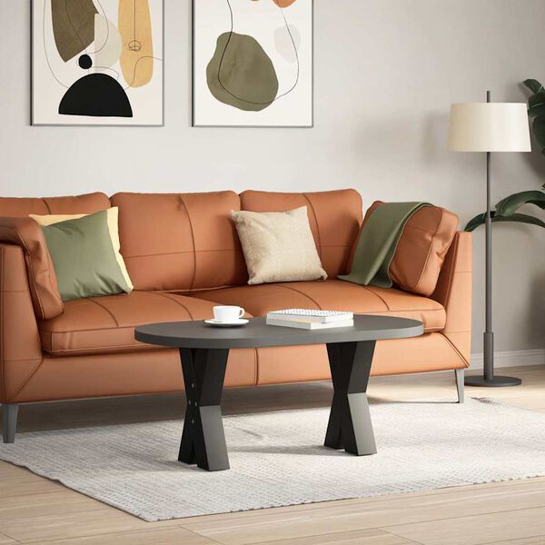 vidaXL Pieds de table basse en forme de X, 2 pi&egrave;ces, noir, 28 x (42-43) cm, acier