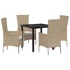 vidaXL Ensemble de salle &agrave; manger pour jardin 5 pcs Beige polyrotin