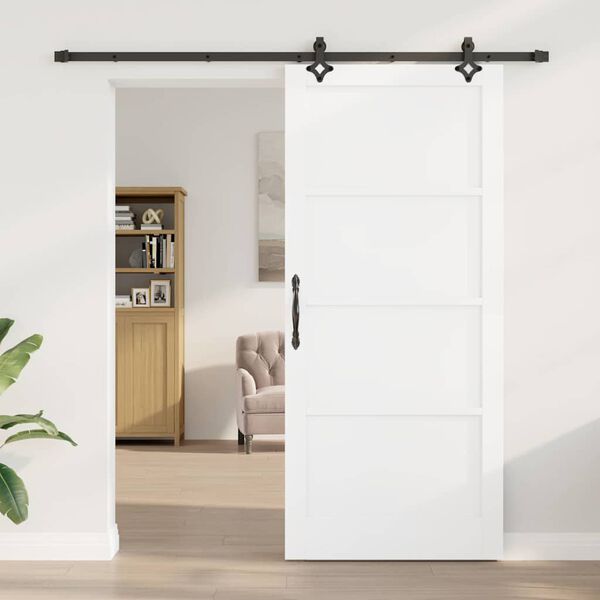 vidaXL Porte coulissante ORKDAL Blanc 93 x 211 cm Pin massif