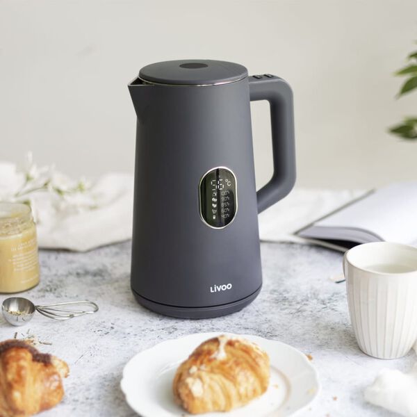 Livoo Bouilloire num&eacute;rique Acier inoxydable 1,5 L Gris
