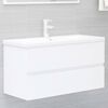 vidaXL Meubles de salle de bain blanc bois d'ing&eacute;nierie