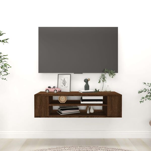 vidaXL Armoire TV suspendue Ch&ecirc;ne marron 100x30x26,5cm Bois Ing&eacute;nierie