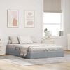 vidaXL Lit de Rangement avec matelas Gris clair 135 x 190 cm tissu