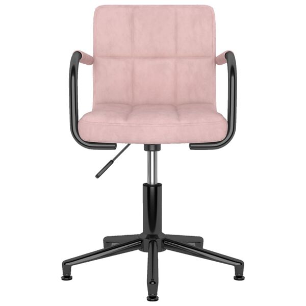 vidaXL Chaises pivotantes &agrave; manger lot de 2 rose velours