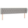 vidaXL T&ecirc;te de lit avec oreilles Gris clair 203x23x78/88 cm Tissu