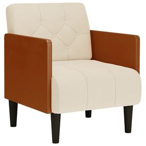vidaXL Fauteuil canap&eacute; avec accoudoirs 55 cm en lin