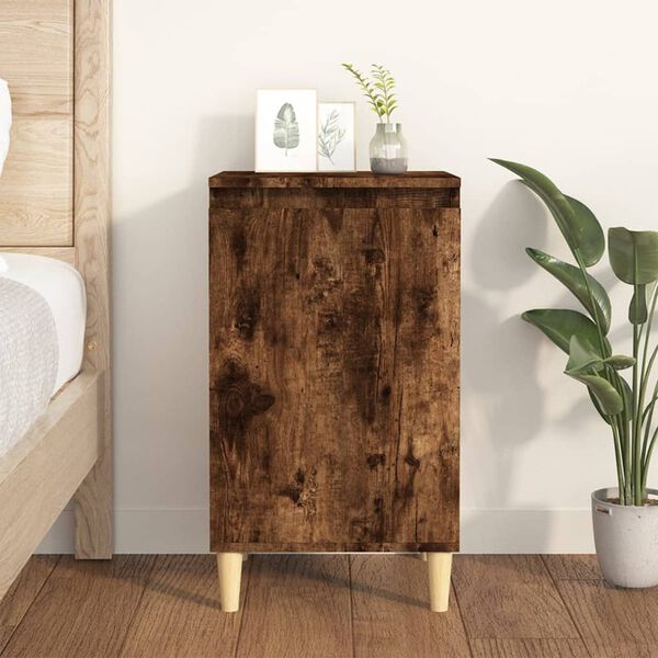 vidaXL Table de chevet ch&ecirc;ne fum&eacute; 40x35x70 cm bois d'ing&eacute;nierie