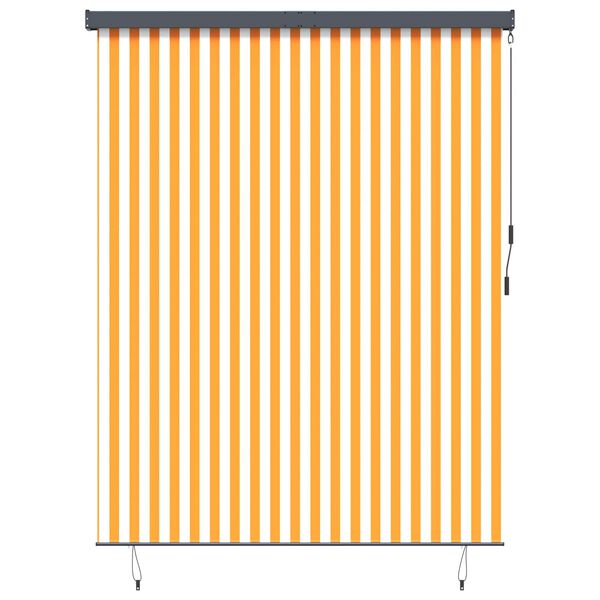 vidaXL Store enrouleur Blanc et Orange 200 x 250 cm Tissu et Aluminium