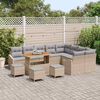vidaXL Ensemble de canap&eacute; de jardin 13 pcs Beige polyrotin