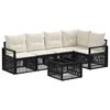 vidaXL Ensemble de canap&eacute; de jardin 6 pcs Noir polyrotin