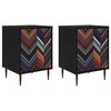 vidaXL Table de chevet OMMEN 2 pc Ch&ecirc;ne noir 36 x 33 x 51 cm