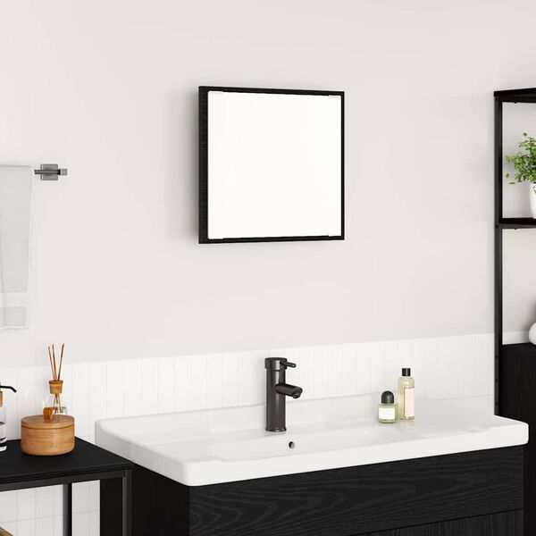 vidaXL Miroir de salle de bain LED Ch&ecirc;ne noir 40 x 37 x 8.5 cm