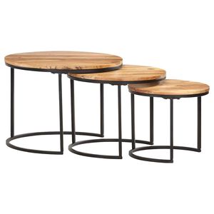 vidaXL Tables gigognes 3 pcs Bois d'acacia massif