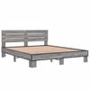 vidaXL Cadre de lit sans matelas sonoma gris 150x200 cm